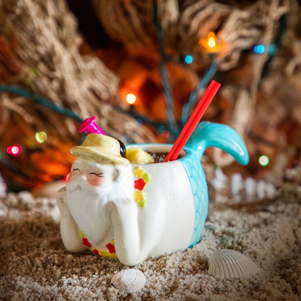 BeachBum Berry - Sippin’ Santa 
Ceramic Mermaid Santa Cup - Mersanta Tiki Mug